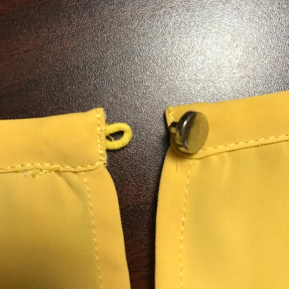 NWOT Molly Bracken Frill Sleeve Top L Yellow Gold - Picture 6 of 6